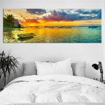 Maastik Kalap&uuml;&uuml;gipaat P&auml;ikeseloojang L&otilde;uendimaal Panoraamplakatid ja Prindid Seinakunstipildid Elutoa Kodukaunistus Ilma raamita 20cm&times;40cm NoFrame
