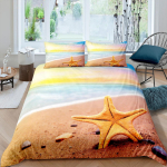 3D rannateemaline kodu voodipesukomplekt Suvine jahe puhkuse stiil tekikate padjap&uuml;&uuml;r 2/3 t&uuml;kki AU/DE/EU/US/UK t&auml;issuuruses kodukaunistus Baby 100x135cm