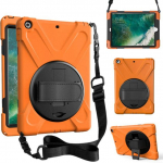 iPadi &uuml;mbris 2 3 4 5 6 7 8 9., Heavy Duty Army p&otilde;rutuskindel laste kate iPad air iPad pro iPad 4 9.7 ipad min iKickstand k&auml;epidemega &otilde;larihma &uuml;mbris For iPad 2 3 4(2012) oranž