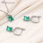 Moodne ristk&uuml;lik kuupmeetrist tsirkooniumoksiidist tilkk&otilde;rvar&otilde;ngad ehtekomplektid naistele roosa kullav&auml;rvi pulmaripats kaelakee kingitus