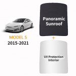 Auto klaaskatuse p&auml;ikesevari Tesla Model S jaoks eesmine tagumine katuseluuk tuuleklaas katuseakna ruloovari V&otilde;rk UV-kaitsega interj&ouml;&ouml;r Panoramic Sunroof UV