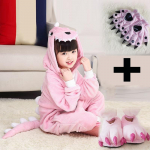 Dinosaurus Kigurumi pidžaama Loomade Cosplay Kost&uuml;&uuml;m Lastele Poistele T&uuml;drukutele Onesie Talvise Soe magamisriietus susside kinnastega 4T