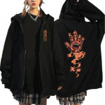 Anime Jujutsu Kaisen T&otilde;mblukuga kapuutsid Naljakad Yuji Itadori Sukuna Ryomen Lukuga dressipluusid Meeste jakid Vabaaja mantlid Paarid Riided T&auml;navar&otilde;ivad S beež