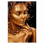 Aafrika naise kunst must ja kuldne portree l&otilde;uendmaalid plakatid, seinakunstipilt, kodukaunistus raamita 50x70cm