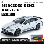 1/24 skaalaga Benz AMG GT63 Diecast automudeli m&auml;nguasi, tagasit&otilde;mmatav m&auml;nguasi koos heli ja valgusega lastele v&auml;ikelaste poiste t&uuml;drukute kingituste kollektsioon 1/24-21.5x8.7x6cm valge