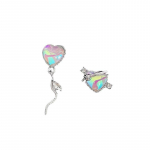 Pinkdudu Fashion Laser Color As&uuml;mmeetriline Love Drop K&otilde;rvar&otilde;ngad Romantiline Luksuslik S&uuml;damekujuline K&otilde;rvar&otilde;ngas Naistele Ehted PD1460 AB