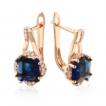 Lilledisain ruut Sinine tsirkoon k&otilde;rvar&otilde;ngad Elegantsed vintage ehted Naiste k&otilde;rvar&otilde;ngad Aksessuaarid sinine