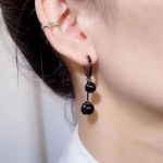 Temperament Retro Black Ball Drop k&otilde;rvar&otilde;ngad naistele Luksusliku disainiga elegantsed rippuvad k&otilde;rvar&otilde;nga ehted 1PC must