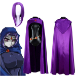 Naiste Anime Raven Cosplay kost&uuml;&uuml;m Seksikad riided Mantel Jumpsuit kost&uuml;&uuml;m Halloweeni peol t&auml;iskomplekt XXXL-(Costume+Wig) black