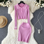 S&uuml;gisel ja talvel uus Dopamine Pure Lust Babes kootud rev&auml;&auml;riga pikkade varrukatega topp + k&otilde;rge v&ouml;&ouml;kohaga puusaseelik kaheosaline komplekt One Size must