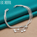 Snake Chain Heart Ripats K&auml;ev&otilde;ru H&otilde;bedane Ilus Ehted 20cm