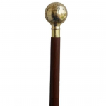 Brass Globe Handle Designer Wood Walking Stick 91.44 cm Gift Nautical Cane