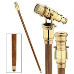 Nautical Antique Brass Foldable Walking Stick Hidden Telescope, Collectible, Vintage Collection Marine Prop 96.52 cm