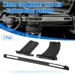 3tk Autotopsihoidja komplekt Trimmi sukeldujad kaass&otilde;itja poolel sisset&otilde;mmatav BMW E90 E91 E92 E93 3-seeria jaoks Cup holder must