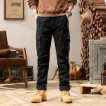 Uued Meeste Mood Military Cargo Army p&uuml;ksid &otilde;hukesed Regulaar Straight Fit puuvillased mitmev&auml;rvilised kamuflaaž rohelised kollased p&uuml;ksid BL7606 28 must