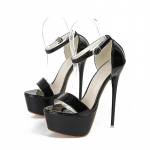 Eilyken Designer Platform Ultra Stiletto k&otilde;rge kontsaga naiste sandaalid Seksikas pandlaga rihm &ouml;&ouml;klubi Stripper lahtise varbaga kingad SUURED 46 34 must