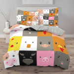 Kerge 3D multifilmi loomade voodipesukomplekt Cartoon kassi suletekikott 2/3 osaga lastele ja poistele tuba DE135 * 200 Soft Comfort Cove DE 100x135cm