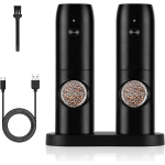 Elektriline soola- ja pipraveski komplekt, USB-taaslaetav elektriline pipraveski LED valgusti ja harjaga