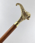 Brass handle Canes and Walking Sticks for Men  Women  91.44 cm brown wood Lion face brass handle Unisex Derby Foldable Cane