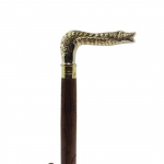 Snake Face Brass handle Canes and Walking Sticks for Men  Women  91.44 cm brown wood brass handle Unisex Derby Foldable Cane