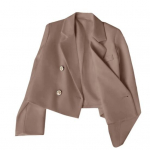 S&uuml;gisene naiste rev&auml;&auml;ridega, pikkade varrukatega, k&auml;rbitud bleiser, kaherealine &uuml;hev&auml;rviline Slim Fit &uuml;likond, mantel t&auml;navar&otilde;ivad 3XL khaki