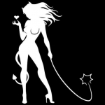 10,2 x 12,7 cm Seksikas Devil Car Styling Girl veekindel kleebis aknakleebis valge