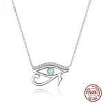 S925 Sterling Silver Horus Eye Crystal kaelakee H&otilde;bedane kaitseripats kaelakee naistele T&uuml;drukutele peened ehted