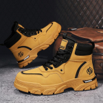 Hip-hop mootorrattasaapad Meeste Briti stiilis Mootorratta t&ouml;&ouml;riistad Saapad Paksu tallaga K&otilde;rged saapad Meeste kingad 39 kollane