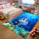 Multikas Roosa &Uuml;kssarvik 3D-print Vaip Beebi Roomamis Telkimismatt Laste Toa M&auml;nguala Vaibad Lapse Magamistoa M&auml;nguvaibad Elutoa jaoks 140x200cm