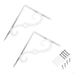 2 rauast vintage-nurka kruvidega Kolmnurkne riiul peen kronsteini isetegemise avatud riiulite jaoks White 140x110mm