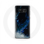 &Uuml;mbris Samsung Galaxy S8-le Sinise halli ja musta v&auml;rvi mitmev&auml;rvilised suitsupilved mustal taustal