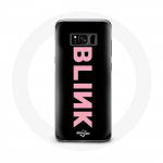 &Uuml;mbris Samsung Galaxy S8 Plus Blink Fandomile Blackpink Logo roosa must taust