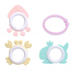 1 komplekt Beebihammaste m&auml;nguasja multifilm krabivaal kalmaari toiduklassi pehme hambar&otilde;ngas rahustav armas mereloom Sensoorsed hambad n&auml;rimism&auml;nguasi n&auml;rimistarvikud