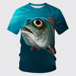 Suvine mood kalap&uuml;&uuml;gi kalamuster 3D-prindid Meeste trend vabaaja sport l&uuml;hikeste varrukatega T-s&auml;rk Suured topid O-kaelusega laste T-s&auml;rk S