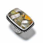 Natural Bumblebee Jasper Gemstone 925 Sterling Silver Gift Ring Size 7 n9c05