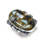 Natural Zebra Jasper Gemstone Handmade 925 Sterling Silver Ring Size 7.5 p7o86