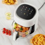 Smart Air Fryer 4,5L klaasist N&auml;htav stiil Lihtne puhastada majapidamises Multifunktsionaalne k&otilde;ik-&uuml;hes elektrifritt 【1】 Standard version valge
