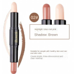Double Head High Light Sleeper Silkworm Contouring Stick Concealer Shadow Stick naturally moisturizes, whitens and brighens Long-lasting Set makeup 01#