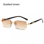 Y2K &auml;&auml;risteta ristk&uuml;likukujulised p&auml;ikeseprillid Mood UV400 kaitseprillid, raamita p&auml;ikeseprillid naistele ja meestele Gradient brown
