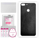 apgo Protective Skin Sticker for the back compatible with Honor 9 Lite, Wrap Film, Foil, Vinyl - Pattern Black Leather