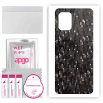 apgo Protective Skin Sticker for the back compatible with Xiaomi Mi 10 Lite 5G, Wrap Film, Foil, Vinyl - Pattern Carbon Black Pixel