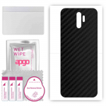 apgo Protective Skin Sticker for the back compatible with Oppo A11, Wrap Film, Foil, Vinyl - Pattern Carbon Black