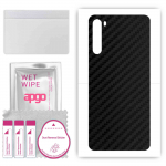 apgo Protective Skin Sticker for the back compatible with Redmi Note 8 (2021), Wrap Film, Foil, Vinyl - Pattern Carbon Black