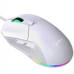 HXSJ X300 RGB m&auml;nguhiir taustavalgustusega juhtmega ergonoomiline 6 nupuga programmeeritav hiir makrosalvestuse ja rulli kiiruse seadistusega 7200 DPI WIRED valge