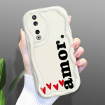 Armas koomiksimustriga kreemjas tekstuuriga korpus Lainelise servaga pehme silikoonkaanega telefoni&uuml;mbris Huawei Honor Infinix Tecno iPhone'i jaoks Honor 20 valge