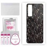 apgo Protective Skin Sticker for the back compatible with Huawei nova 7 5G, Wrap Film, Foil, Vinyl - Pattern Carbon Black Pixel