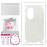 apgo Protective Skin Sticker for the back+sides compatible with Huawei P50, Full Wrap Film, Foil, Vinyl - Pattern White Fabric
