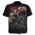 Double Gun Skull Meeste T-s&auml;rk Punk Style 3D S&auml;rk Uus O-kaelusega T-s&auml;rk Suvemood Topid Poiste riided Suured T&auml;navar&otilde;ivad XS