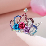 Mini Armas Roosinupp Kristallist Rhinestone Printsessikroon Juuksekamm S&uuml;nnip&auml;evapeo Tiarad T&uuml;drukutele Lastele Juukseehted Aksessuaarid