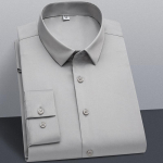 Stretch soliidsed kleit-s&auml;rgid meestele &Auml;riline pikkade varrukatega pehme mugav meeste pidulik s&auml;rk ilma esitaskuta S~6XL pluss suurus 5XL